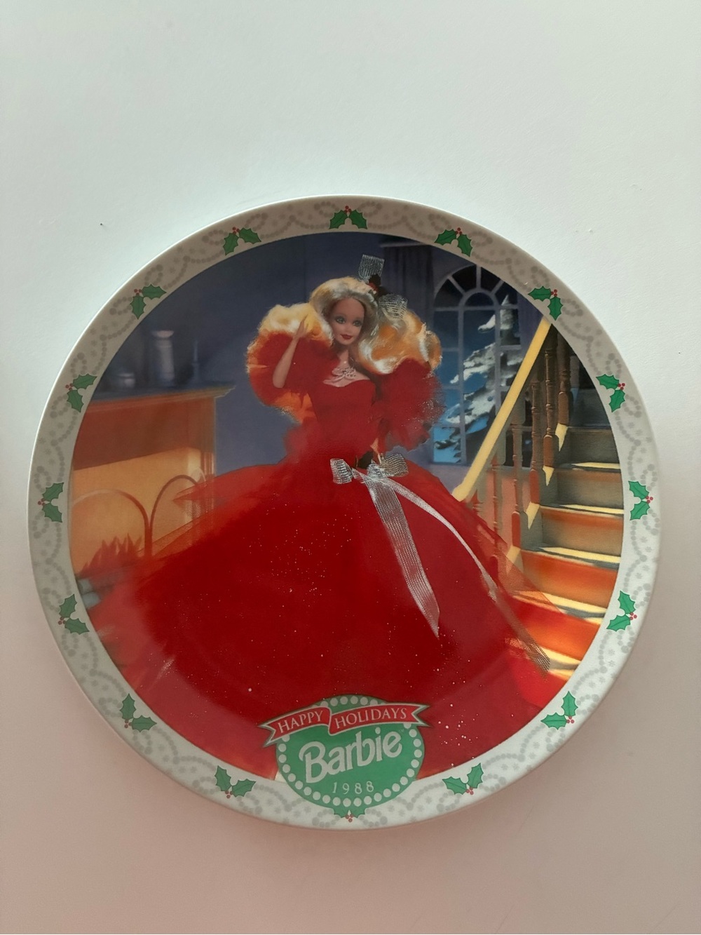 Barbie Holiday Collector Plate - Red and Green Accents